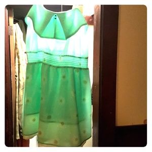 Mint Green Chiffon Mini Dress